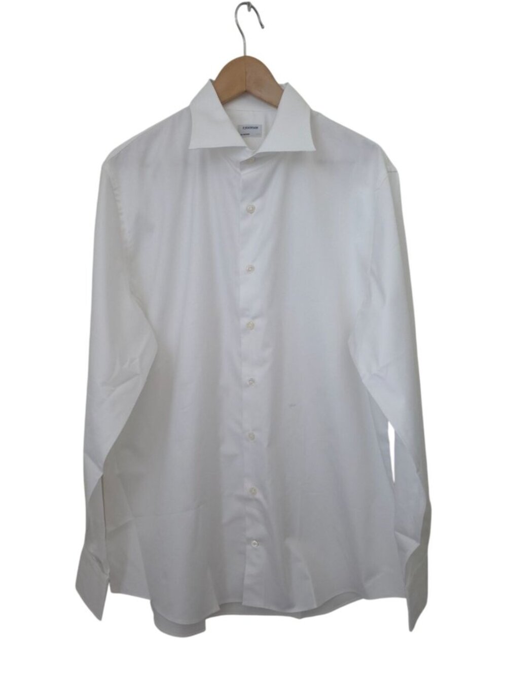 P. Johnson Long-Sleeve Classic Collar 100% Cotton White Dress Shirt  XL (18/35)